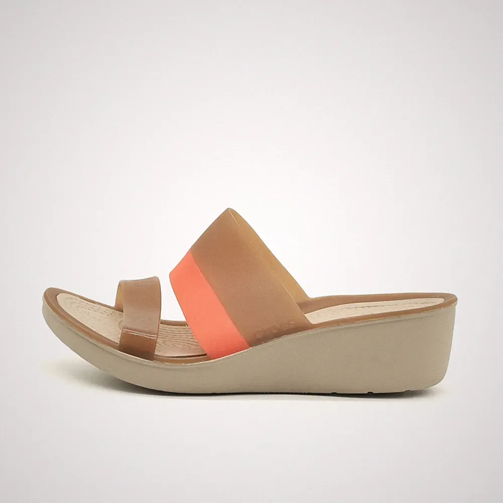 Crocs Damen Sandale EU 39-40 Wedge Braun/Orange Ultraleicht Ergonomisches Trend