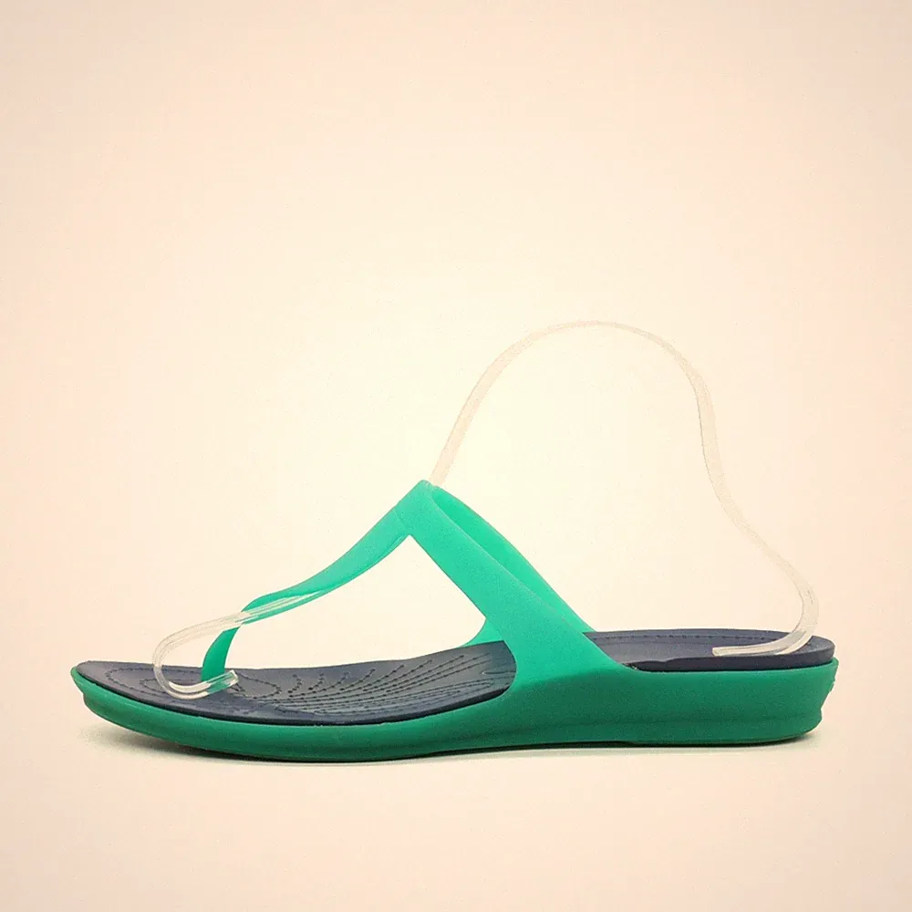 Crocs Damen Sandalen EU 39-40 W9 türkis/grü Synthetik wasserfest Sandalette