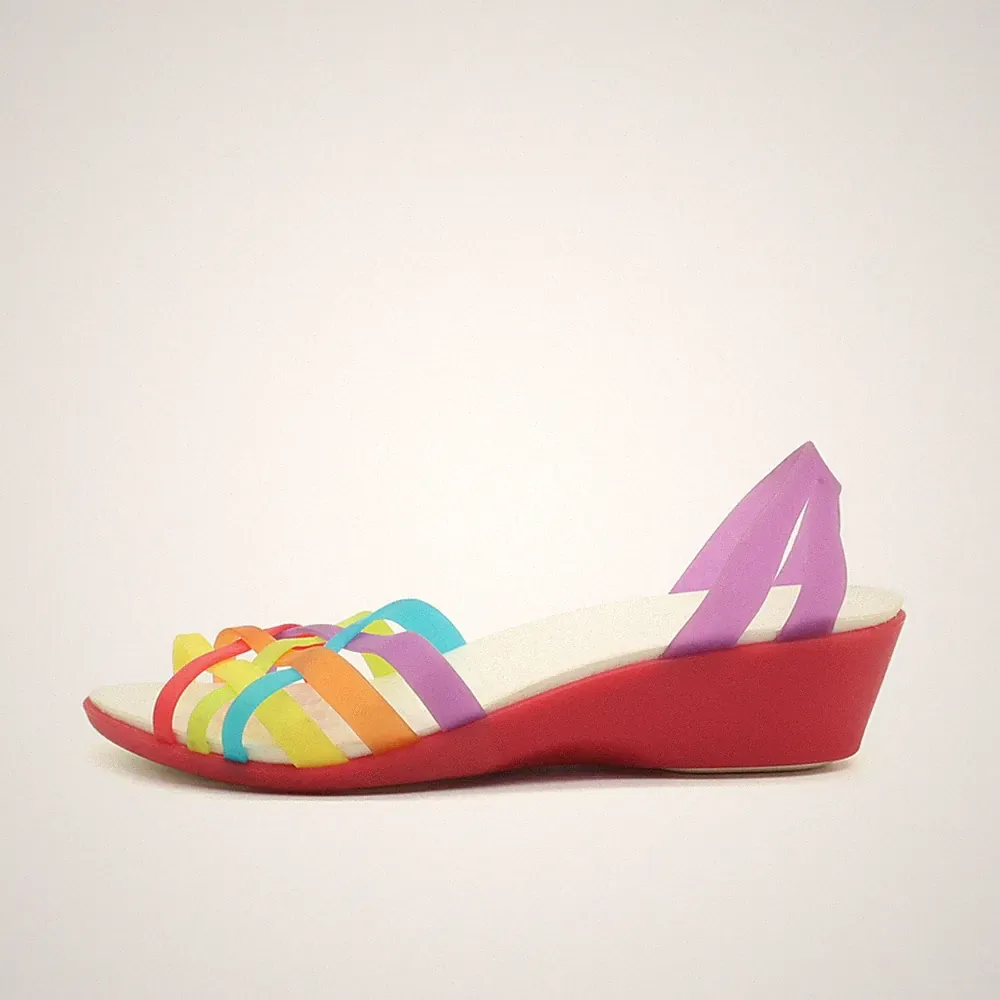Crocs Damen Sandalen EU 39-40 Wedge Regenbogen mehrfarbig Sandals