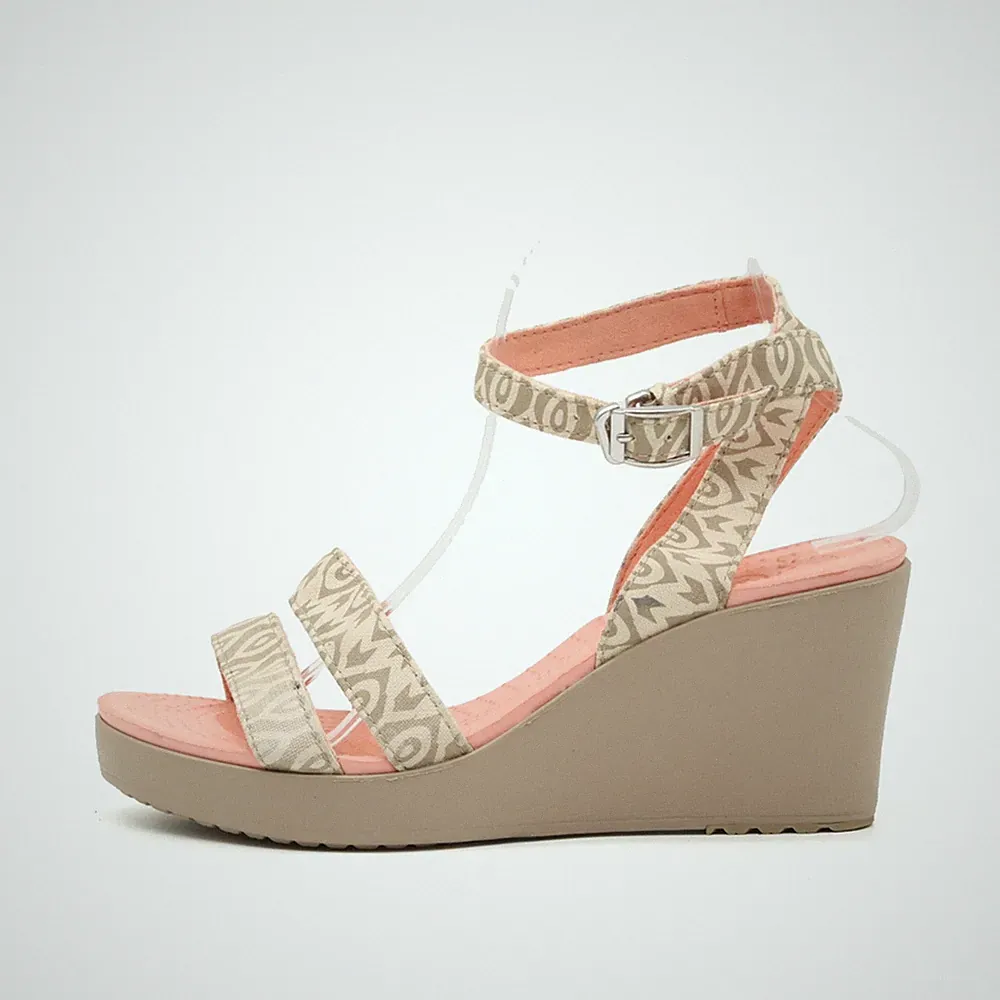 Crocs Damen Sandalen EU 41-42 15313 Beige/Rosa Wedge