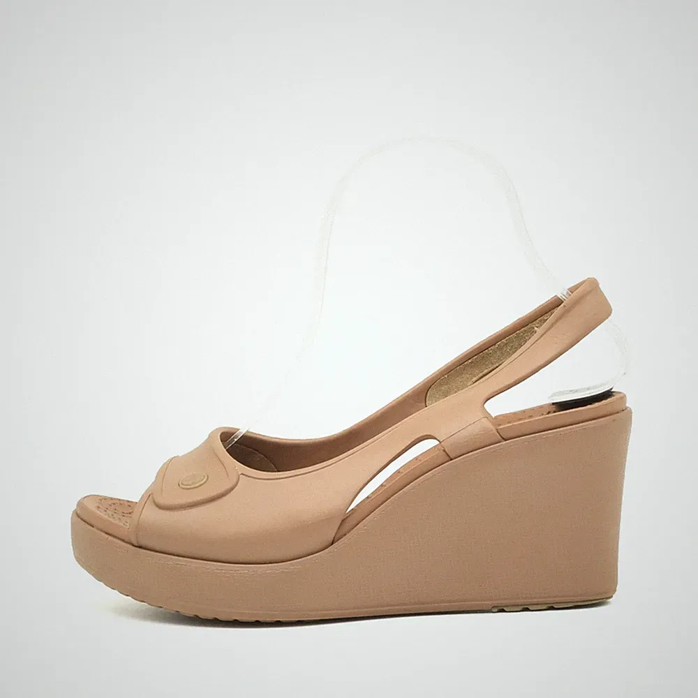 Crocs Damen Sandalette EU 38-39 Wedge Sandal W8 Nude Keilabsatz Sandalen