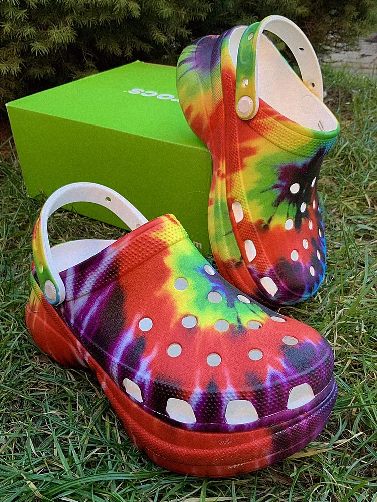 Crocs Platform Bae Tie-Dye Graphic Limited Collab Clog 37-38 EUR/US 7/UK 5