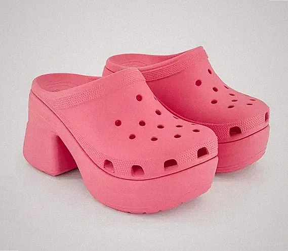 Crocs Siren Clogs Hyper Pink - UK Größe 10 - Brandneu - Plateau Style
