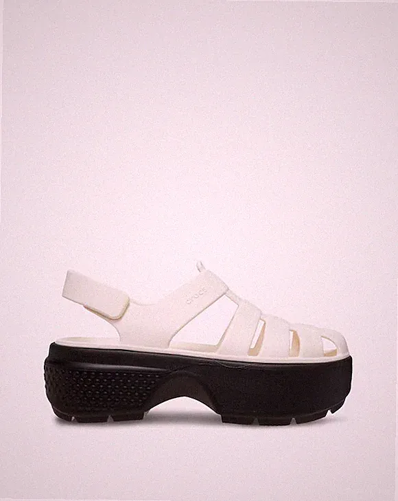 Crocs Stomp Fisherman Sandalen Unisex Größe 8 Cremefarben