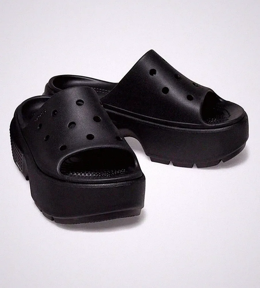 Crocs Unisex Keilsandalen Stomp Slide Slipper schwarz UK-Größe – Herren 5/Damen 6