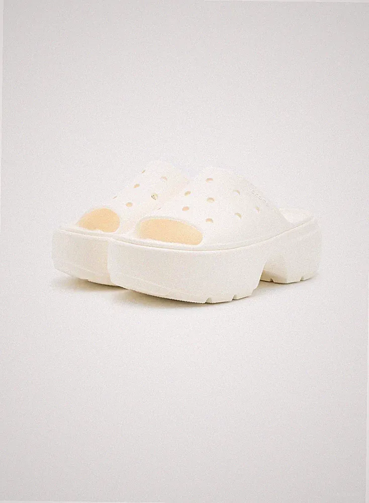 Crocs Unisex Keilsandalen Stomp Slide Slipper weiß UK-Größe – Herren 5/Damen 6