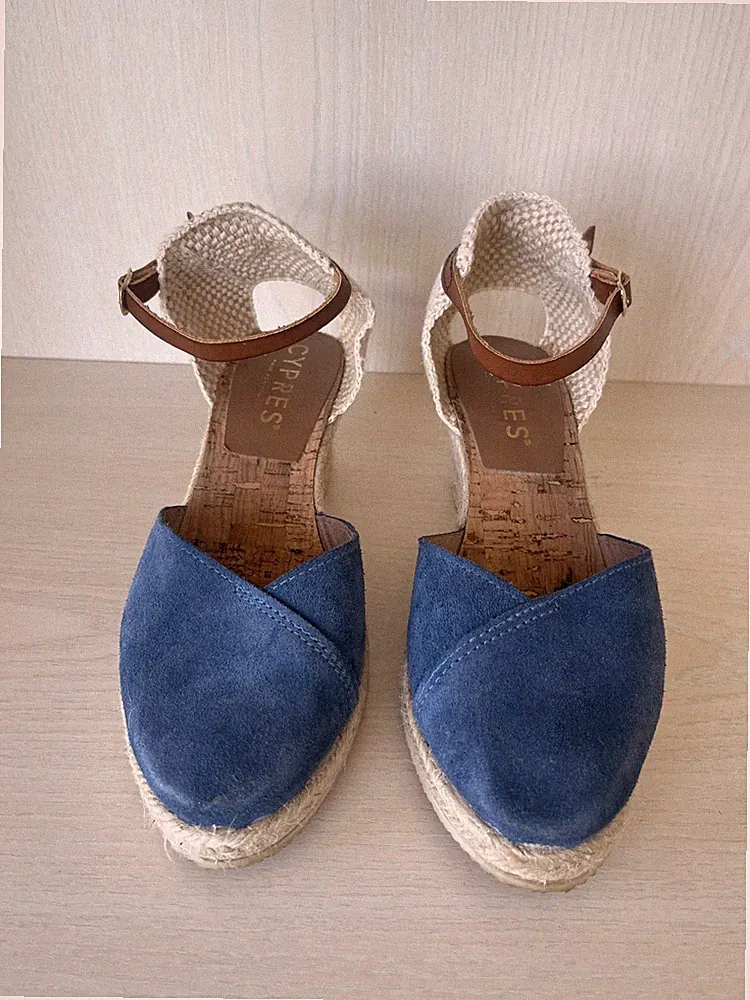 CYPRES Keilabsatz-Espadrilles in Marineblau, Canvas, Gr. 38, Normaler Gebrauch