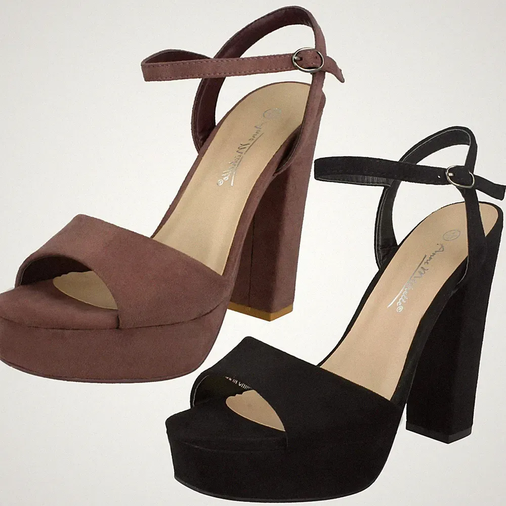 Damen Anne Michelle Mikrofaser High Heel Plattform Sandalen