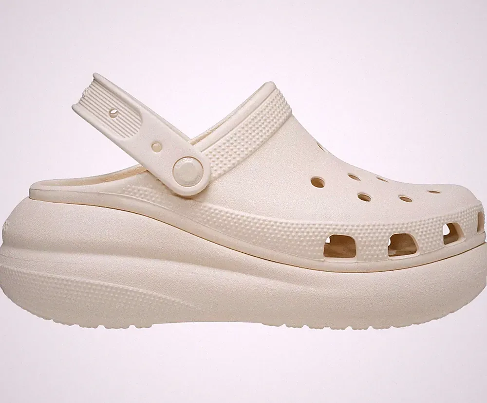 Damen Crocs Classic Crush Clogs Plateau Absatz Sandalen