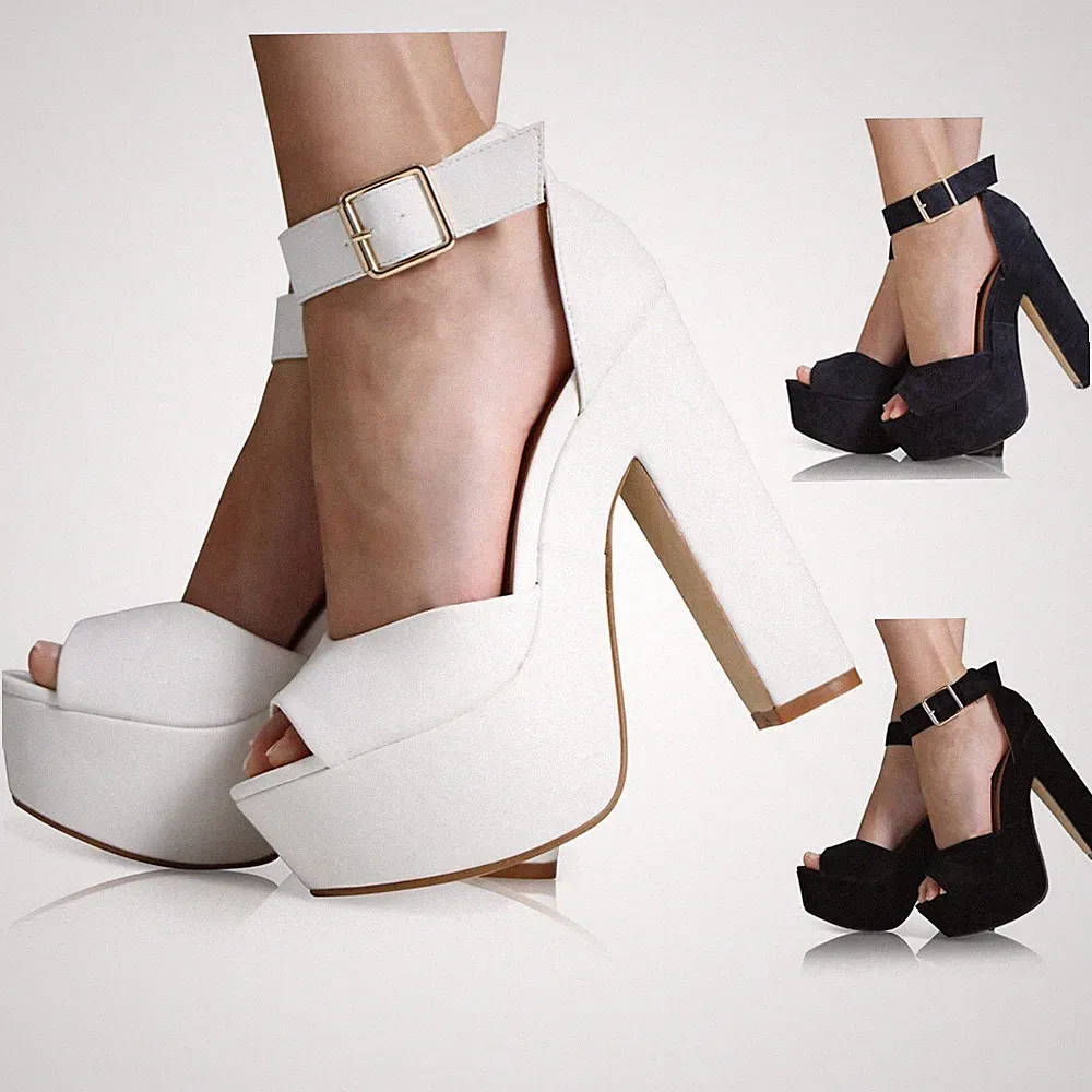 DAMEN DAMEN HOHE PLATEAU GROBE KEILABSATZ HIGH HEELS PARTY SANDALE SCHUHGRÖSSE 3-8 UK