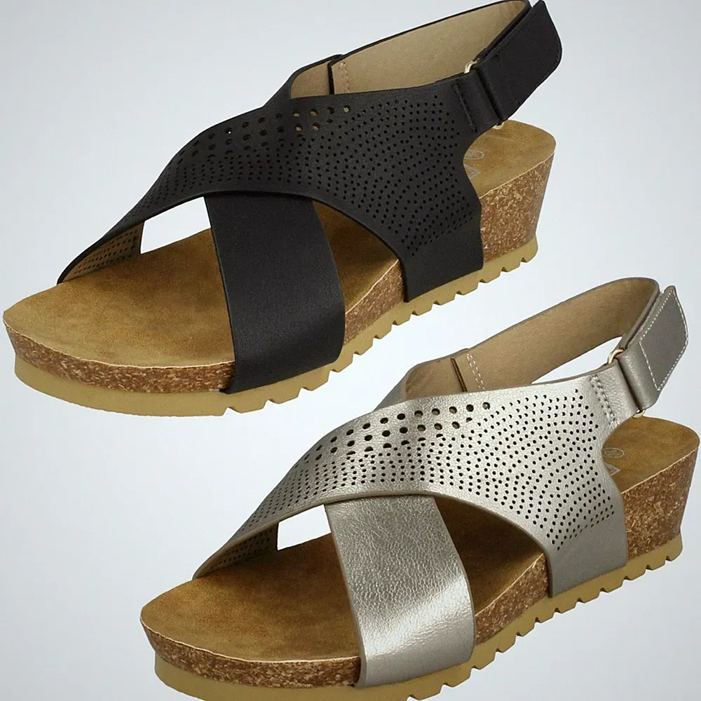 Damen Down To Earth Mid Keil X Riemen Sandalen