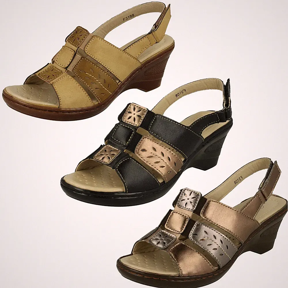 Damen Eaze Freizeit Slingback Absatz Sandalen