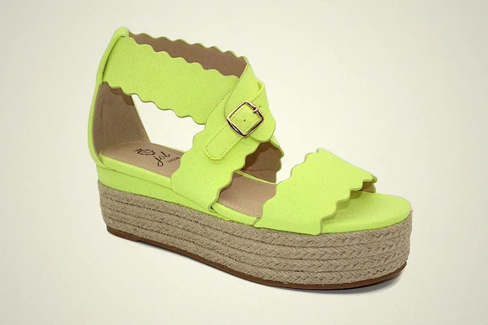 Damen-Espadrilles Plateau-Sandalen Damen Knöchelschnalle Keilabsatz flache Form Schuh