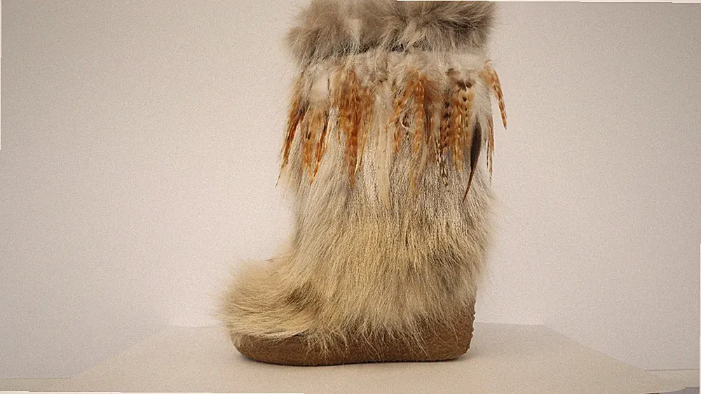 Damen Fellstiefel Federn Vintage Filzfutter Filzinnensohle exklusiv Design GR 38