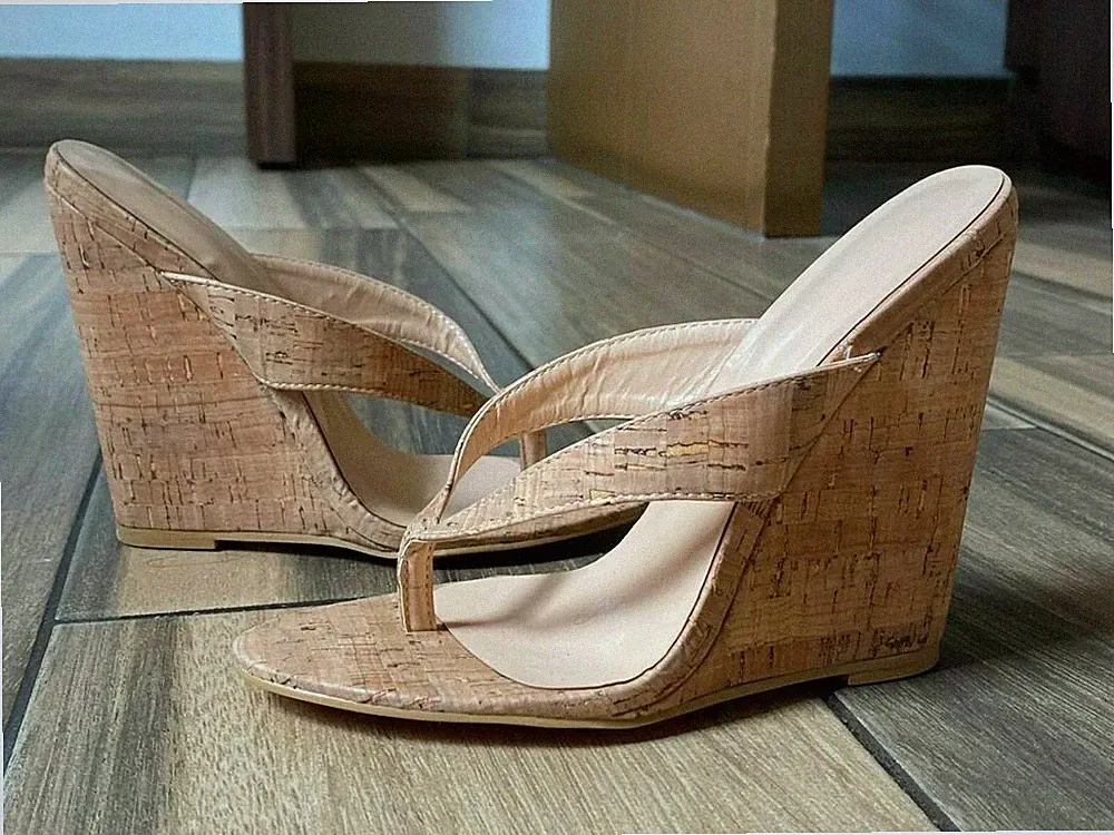 Damen Flip Flops Keilabsatz Pantoletten Slingback Sandalen Sexy Pumps Hausschuhe