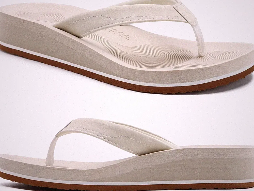 Damen Flip Flops Sommer Sandalen mit Keilabsatz & weicher Sohle