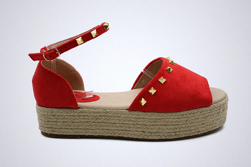 Damen Frauen Espadrilles Sandalen Keilabsatz Knöchelriemen Sommer Party Strand Plateau