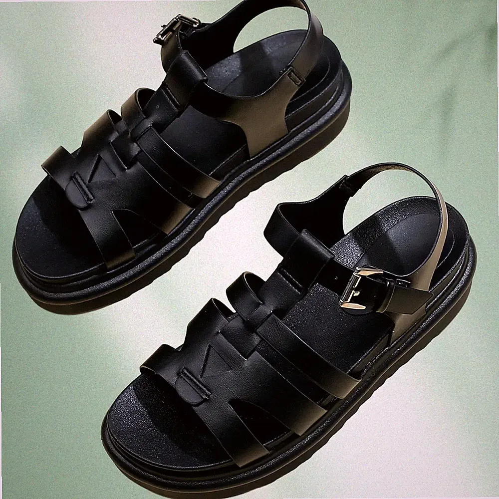 DAMEN FRAUEN FLACHE FORM GLADIATOR PLATEAU GROBE SOHLE RIEMCHEN SOMMER SANDALEN