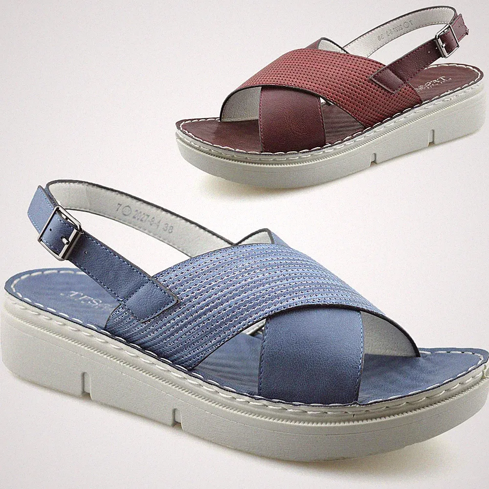 Damen Frauen mittelhoher Keilabsatz Fersenriemen Sommer Wandern Sandalen Pantoletten Schuhe Größe
