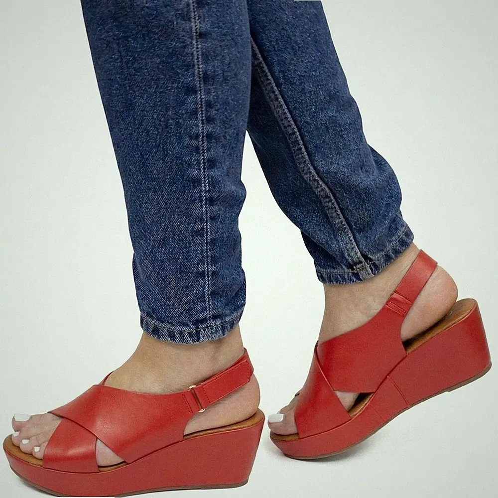 Damen Frauen offene Zehenpartie Slipper mittelhoher Absatz Keilabsatz Klettverschluss Freizeit Sommer Sandalen
