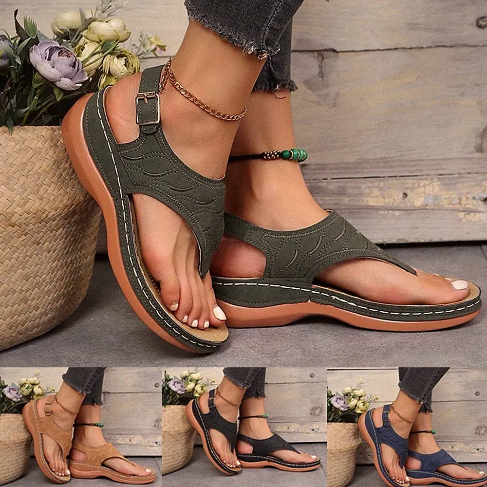 Damen Frauen Sandalen Fersenriemen für gladiator niedriger Keilabsatz Sommer