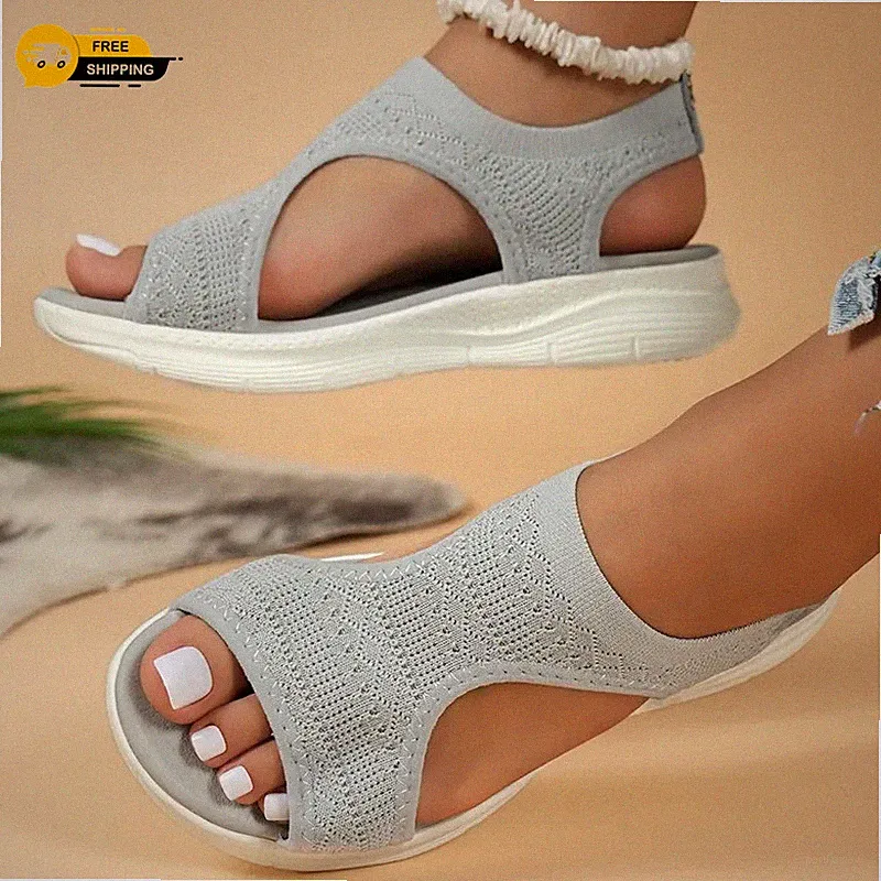 Damen-Freizeit-Orthopädische Sandalen Damen-Slingback Sommer flache Forms Größen