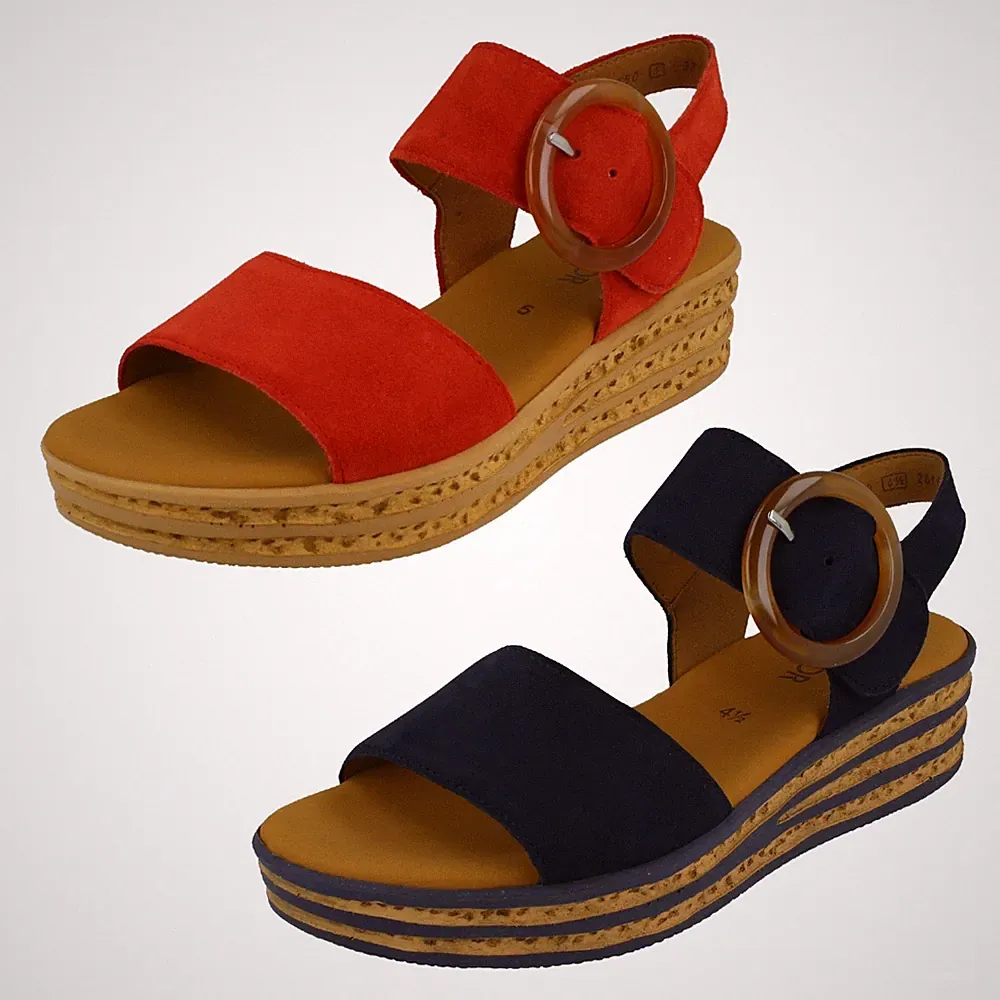 Damen Gabor 84.550 4,9 cm Keilabsatz Weiche Nubuk-/Veloursleder Sandalen