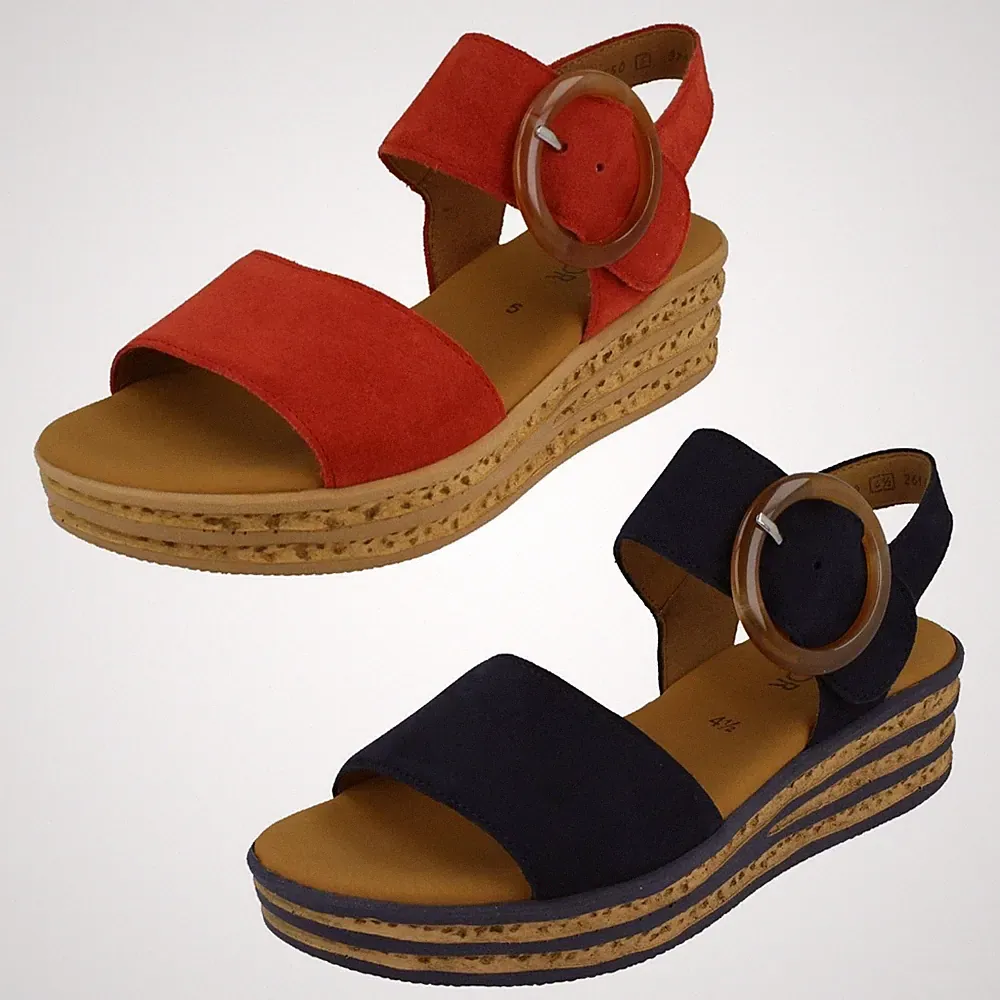 Klettverschluss Keilabsatz Sandalen