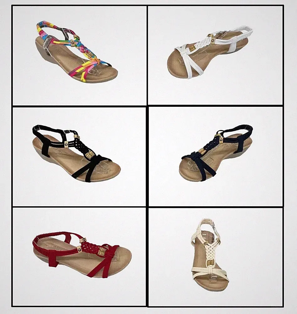Damen Gladiator Keilabsatz Sandalen Fersenriemen Diamanten Sommer Strand Schuh