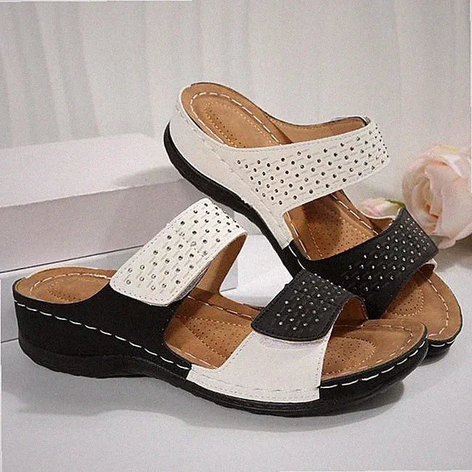 Damen Hausschuhe mit Keilabsatz Rutschfest Strand Plattform Sommerschuhe Casual