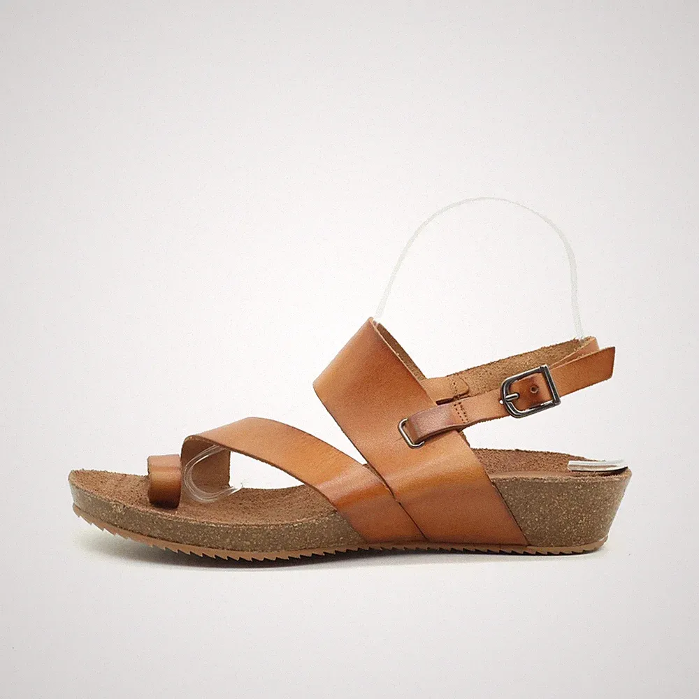 Damen Hee Sandalen EU 40 Braun Leder Schnalle Zehentrenner