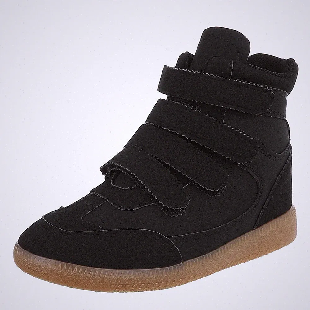 Damen High-Top Sneaker mit Klettverschluss Ital-Design 1371 in Schwarz