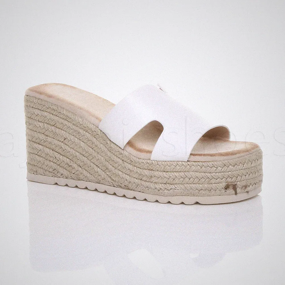 DAMEN HOHER KEILABSATZ PLATEAU ESPADRILLE SANDALEN FLIP FLOPS GRÖSSE