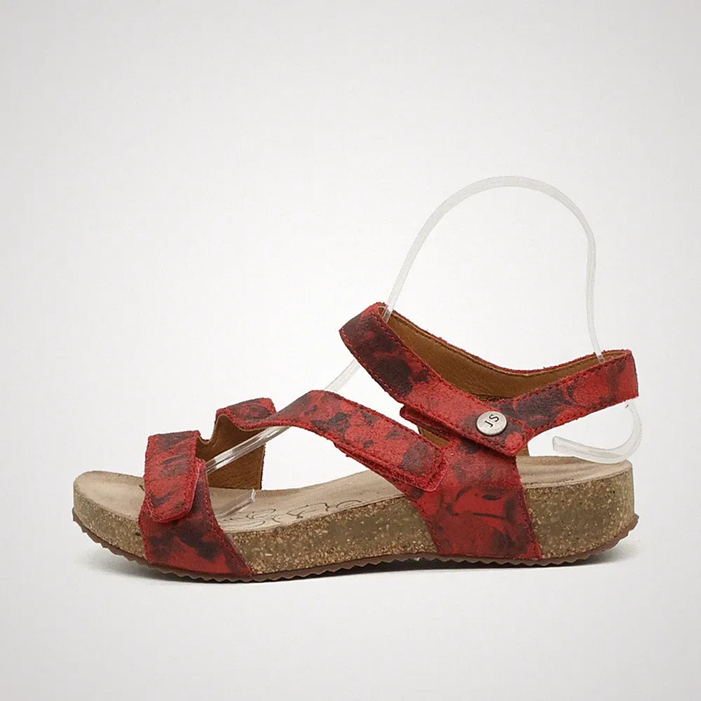 Damen Josef Seibel Sandalen EU 39 Rot Leder Gepolstert