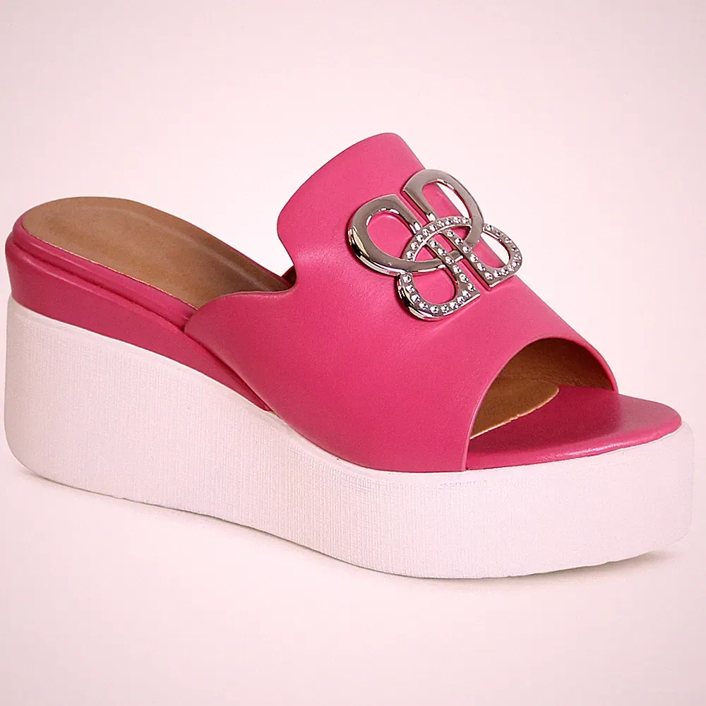 Damen Keil Sandaletten XXL Plateau Sandalen Glitzer Keilabsatz Pantoletten
