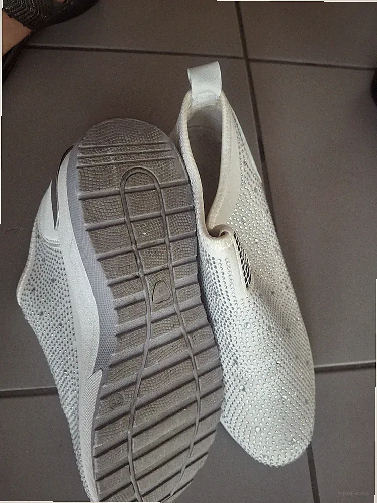 Damen Keil Sneaker Glitzer Slipper Plateau Keilabsatz Halbschuhe