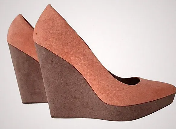 Damen - Keilabsatz Pumps von Bershka Schuhe Rosa / Gr. 37 / Höhe 11,5 cm