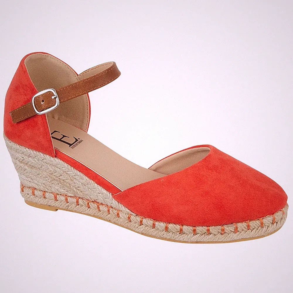 DAMEN KEILABSATZ SANDALE DAMEN HESSISCHE ESPADRILLE SANDALEN SHEOS GRÖßE UK 3 4 5 6 7 8