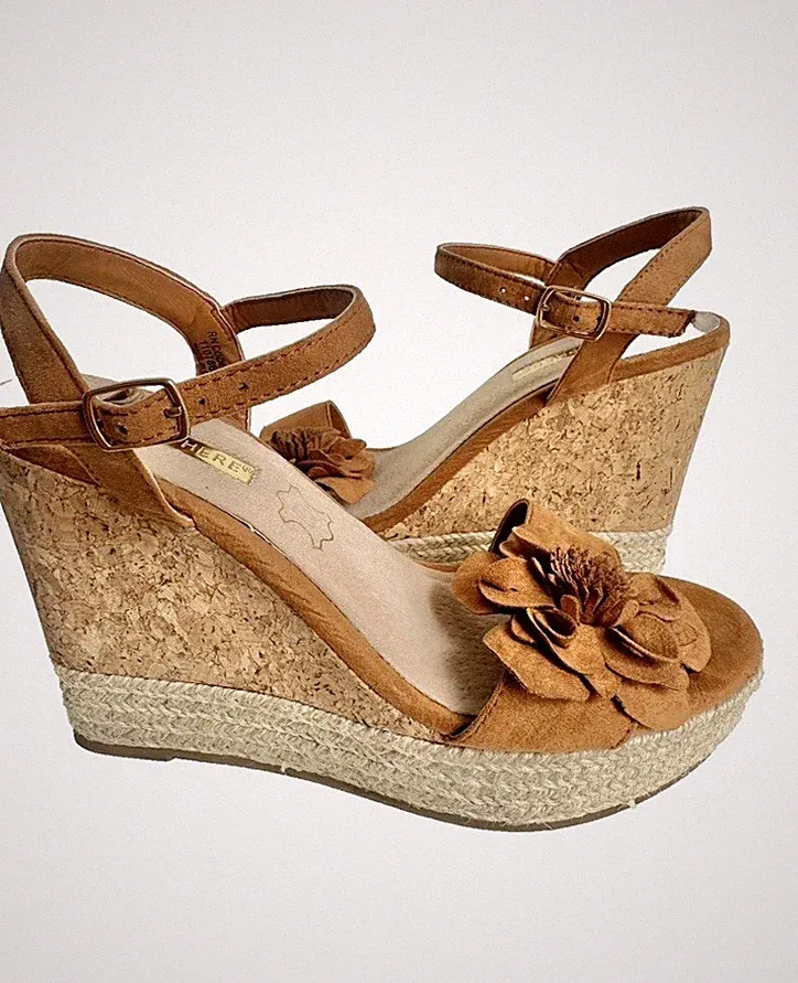 Damen Keilabsatz Sandalen Plateau Sommer High Heels HalbSchuhe Boho Wedges Gr37
