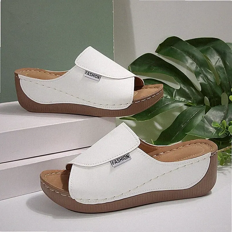 Damen Keilabsatz Sandalen Slipper Sandaletten Pantoletten Urlaub Sommerschuhe