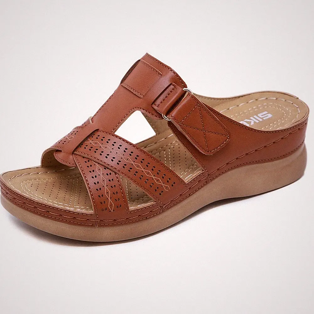 Damen Keilabsatz Sandalen Sommer Hausschuhe Pantoletten Bequeme Plateausandalen