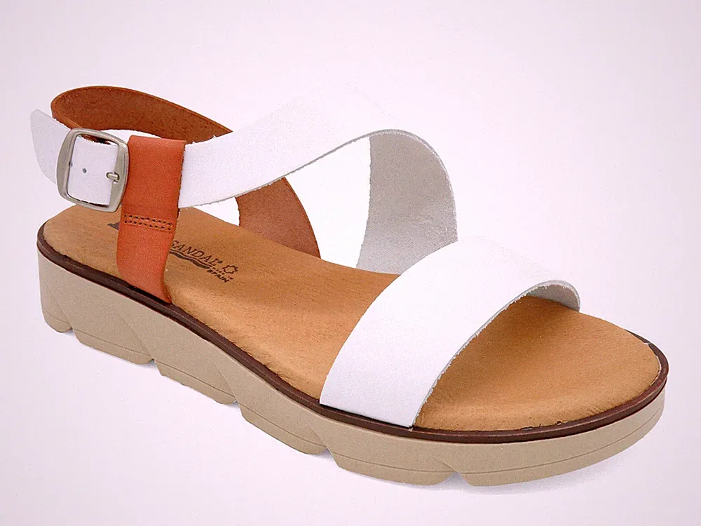 Damen Keilsandalen braun Leder Sandalen mit Keilabsatz Echtleder Keilsandaletten