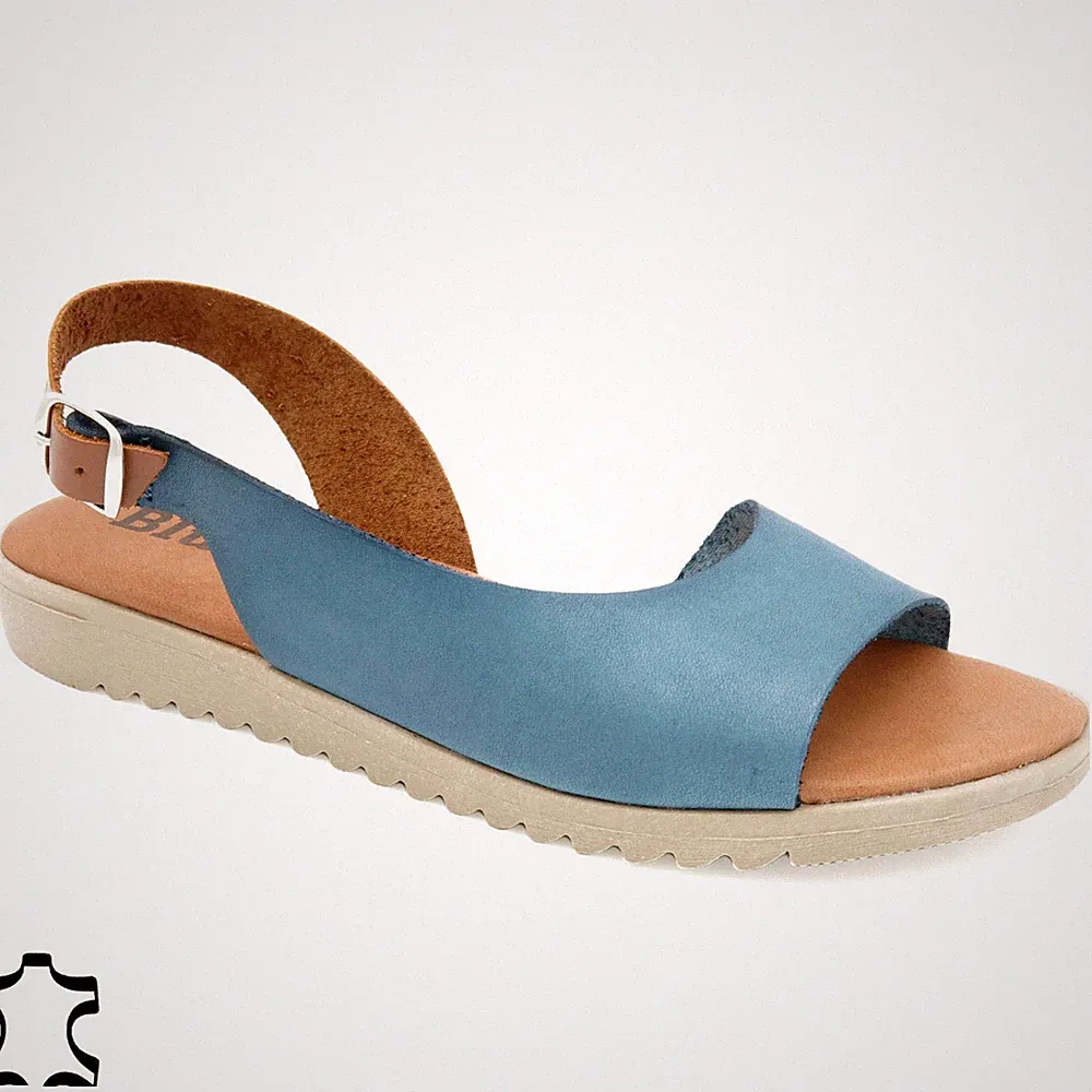 Damen Keilsandalen Leder Sandalen mit Keilabsatz Echtleder Fußbett Sandaletten