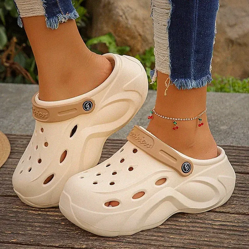 Damen klobige Plateau Clogs Sandalen weich EVA dicke Sohle Strand Garten Schuhe nicht S