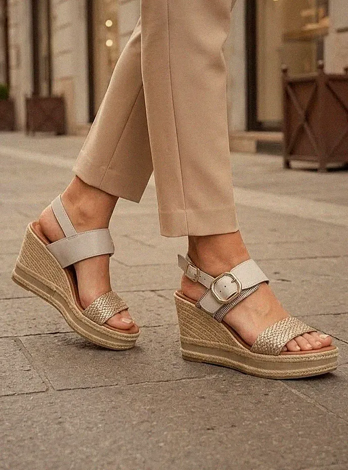 DAMEN KOMFORT SANDALEN LEDER SAND SOFT FUSSBETT NP21211 MADE IN ITALY