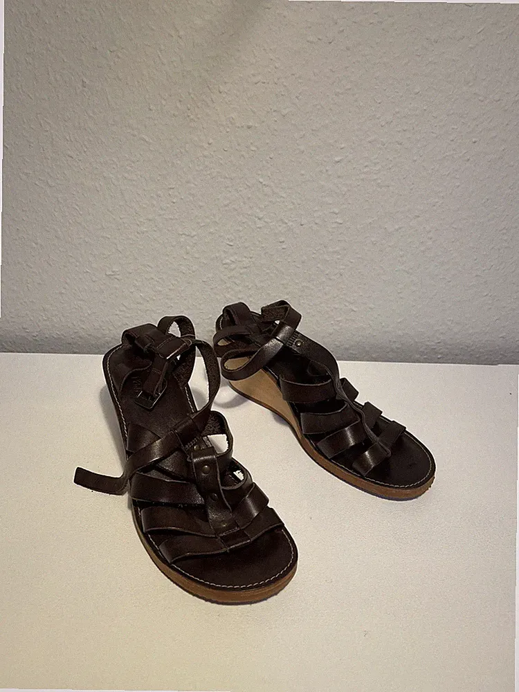 Damen Leder Sandalen Braun Ecco Größe 39