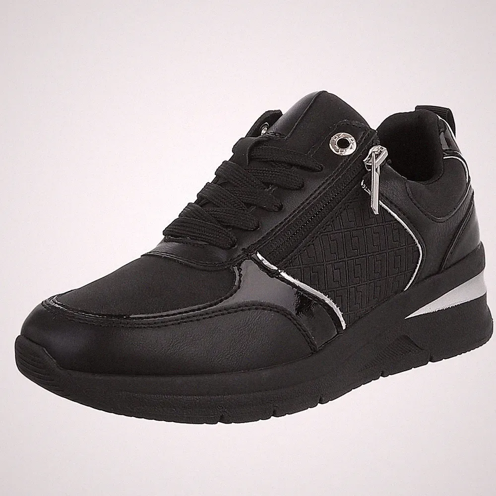 Damen Low-Top Sneaker mit Lochschnürung Ital-Design 2143 in Schwarz