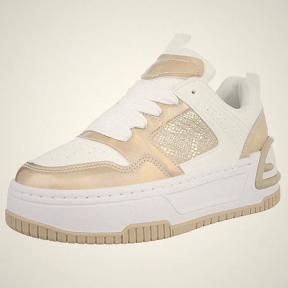 Damen Low-Top Sneaker mit Lochschnürung Ital-Design 3042 in Weiß