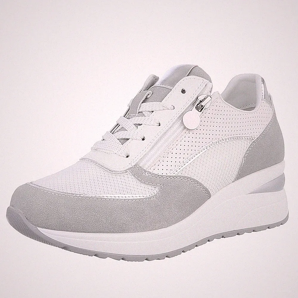 Damen Low-Top Sneaker mit Lochschnürung Ital-Design 3325 in Weiß