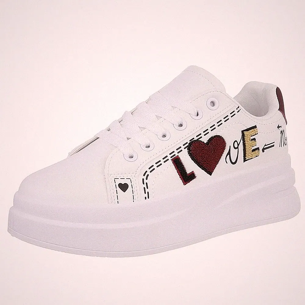 Damen Low-Top Sneaker mit Lochschnürung Ital-Design 3925 in Weiß